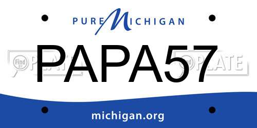 PAPA57 Michigan License Plate
