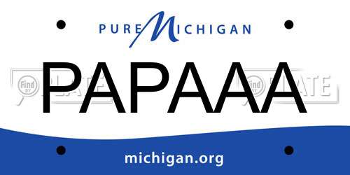 PAPAAA Michigan License Plate