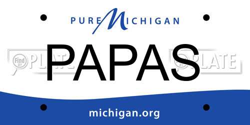 PAPAS Michigan License Plate