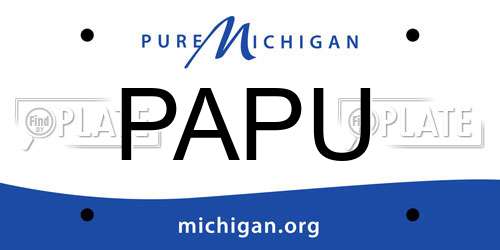 PAPU Michigan License Plate