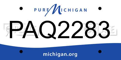 PAQ2283 Michigan License Plate