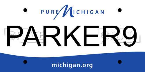 PARKER9 Michigan License Plate