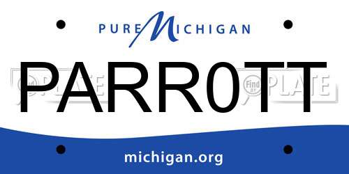PARR0TT Michigan License Plate