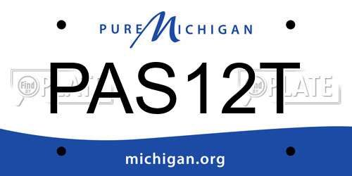 PAS12T Michigan License Plate