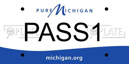 PASS1 Michigan License Plate
