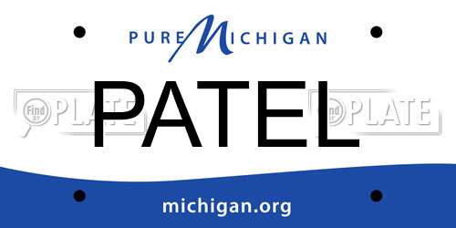 PATEL Michigan License Plate