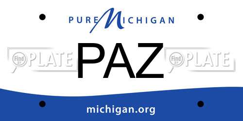 PAZ Michigan License Plate