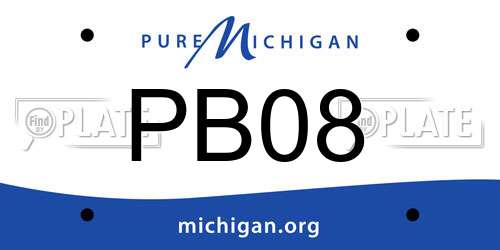 PB08 Michigan License Plate