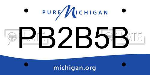PB2B5B Michigan License Plate