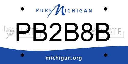 PB2B8B Michigan License Plate