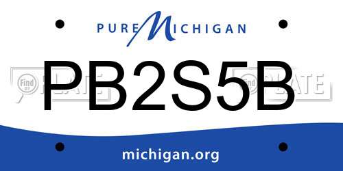 PB2S5B Michigan License Plate