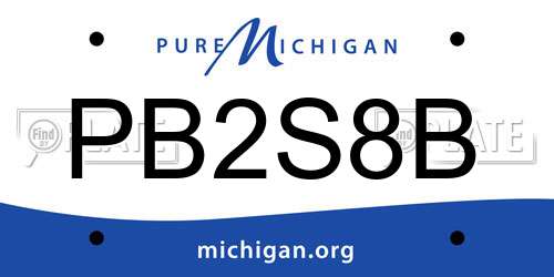 PB2S8B Michigan License Plate