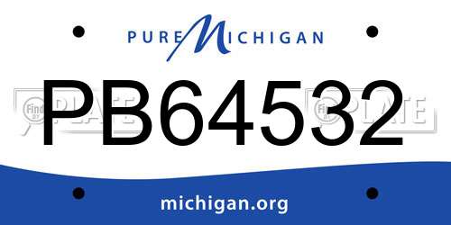 PB64532 Michigan License Plate