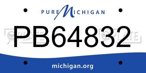 PB64832 Michigan License Plate