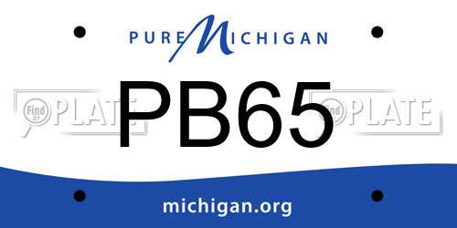 PB65 Michigan License Plate