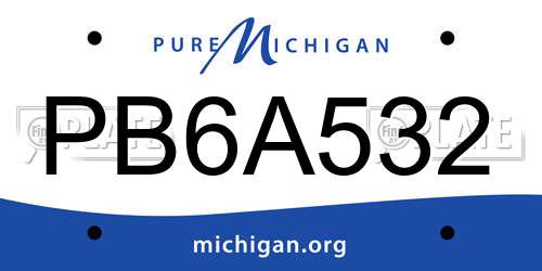 PB6A532 Michigan License Plate