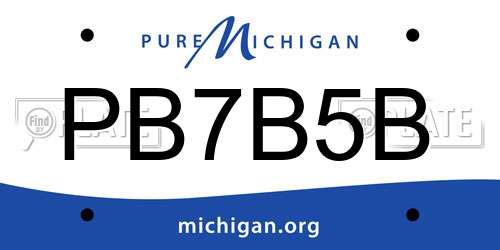 PB7B5B Michigan License Plate