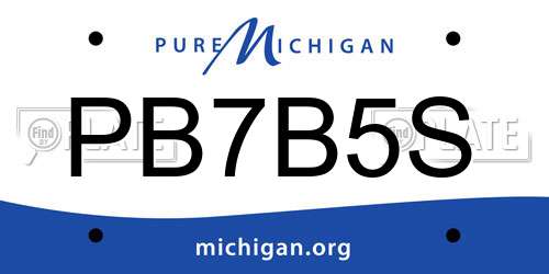 PB7B5S Michigan License Plate