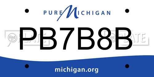 PB7B8B Michigan License Plate