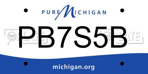 PB7S5B Michigan License Plate