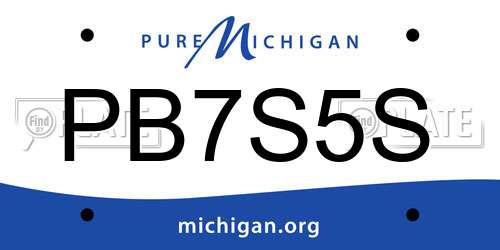 PB7S5S Michigan License Plate