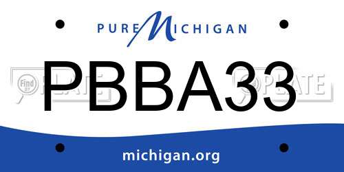 PBBA33 Michigan License Plate