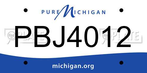 PBJ4012 Michigan License Plate