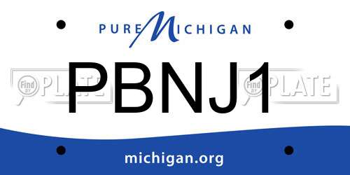 PBNJ1 Michigan License Plate