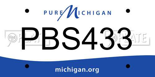 PBS433 Michigan License Plate