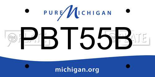 PBT55B Michigan License Plate