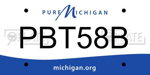 PBT58B Michigan License Plate