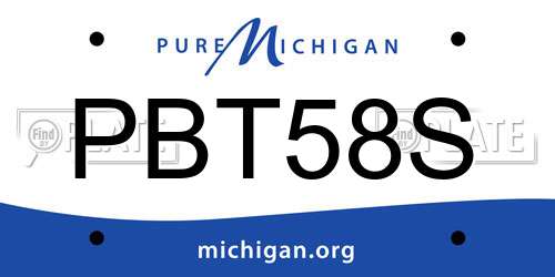 PBT58S Michigan License Plate