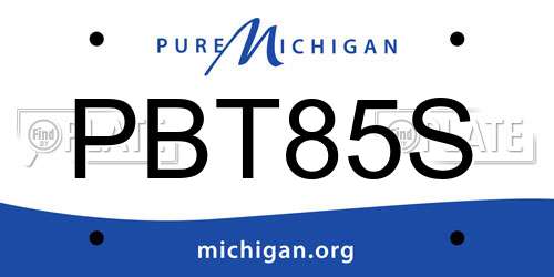 PBT85S Michigan License Plate
