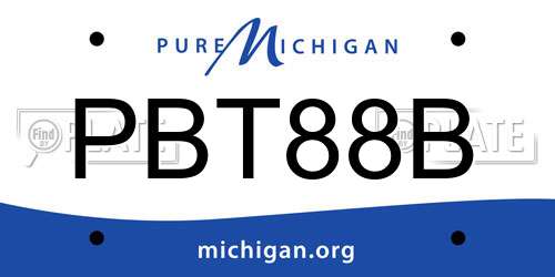 PBT88B Michigan License Plate