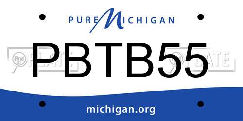 PBTB55 Michigan License Plate