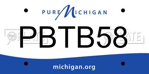 PBTB58 Michigan License Plate