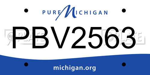 PBV2563 Michigan License Plate