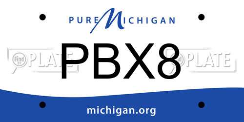 PBX8 Michigan License Plate