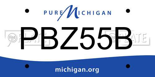 PBZ55B Michigan License Plate