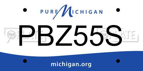 PBZ55S Michigan License Plate