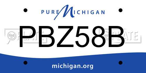 PBZ58B Michigan License Plate