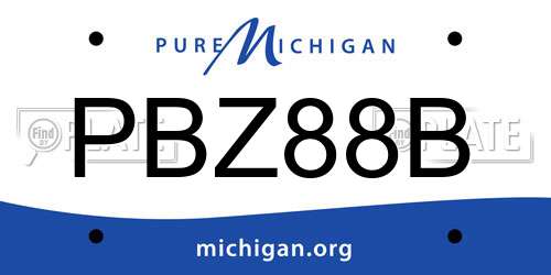 PBZ88B Michigan License Plate