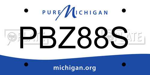 PBZ88S Michigan License Plate