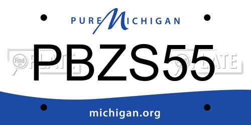 PBZS55 Michigan License Plate