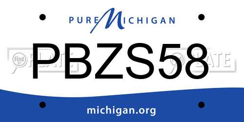 PBZS58 Michigan License Plate