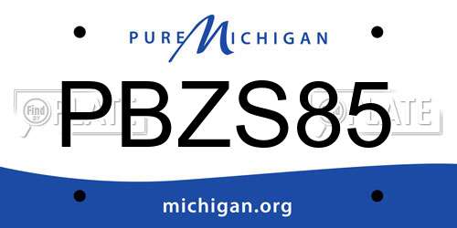 PBZS85 Michigan License Plate