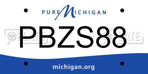 PBZS88 Michigan License Plate