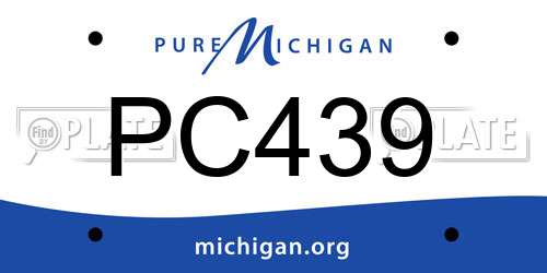 PC439 Michigan License Plate