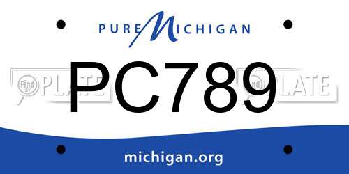 PC789 Michigan License Plate