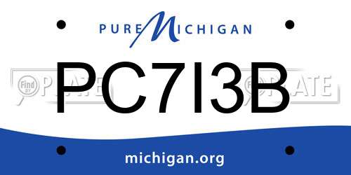 PC7I3B Michigan License Plate